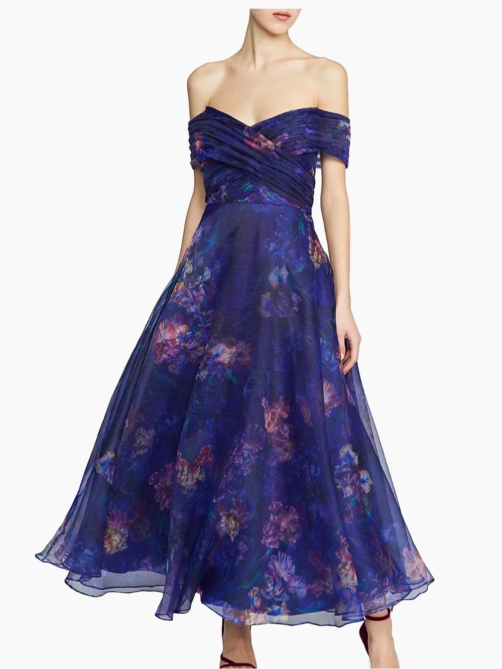 $695 NWT Theia “Desiree” Fit and Flare Dress in Moonlight Iris Sz 4